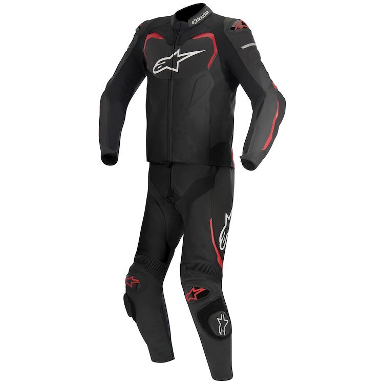 GP Pro Custom motorcycle leather racing suit black red front