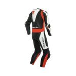 Laguna Seca 5 Leather Race Suit Black White Red Back