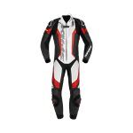 Motorcycle Racing Suit Laser Pro black white red front