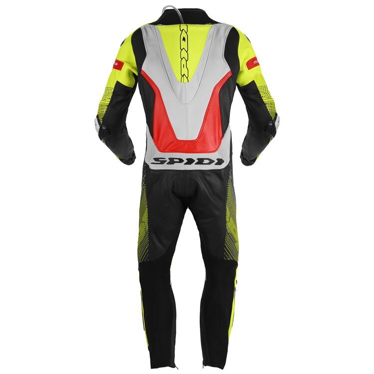 Supersonic Pro Motorbike Race Suit Black White Yellow back