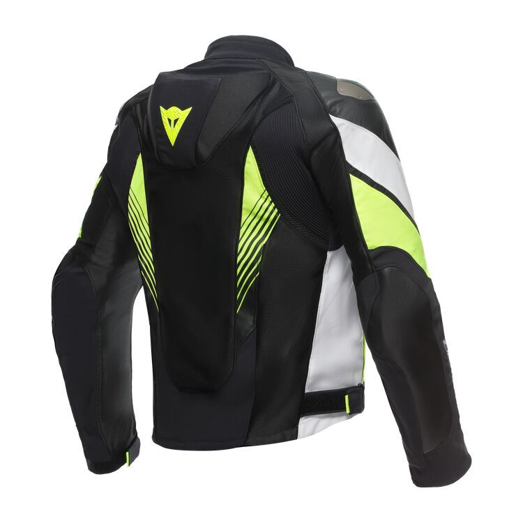 Super Rider 2 motorbike jacket black white yellow back