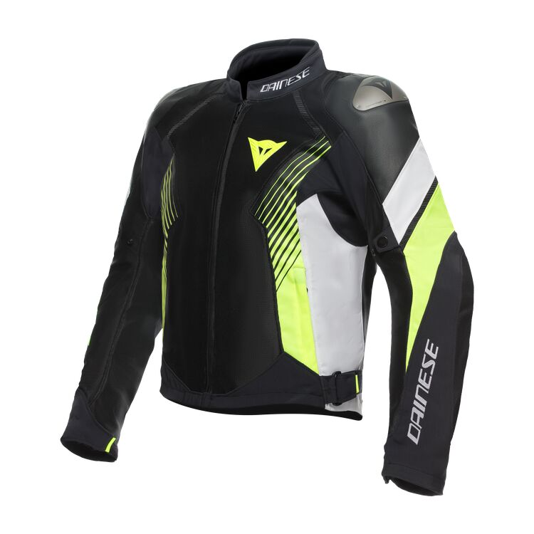 Super Rider 2 motorbike jacket black white yellow front