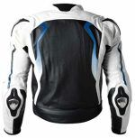 bmw custom motorbike racing jacket black white back