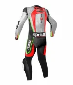 Aprilia Motorcycle Leather Racing Suit White Black Red Green Back