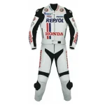 Honda Repsol Motorbike Suit White Black Red Blue Front