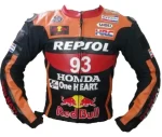 Honda Repsol Moto Gp Racing Jacket Black Orange Front