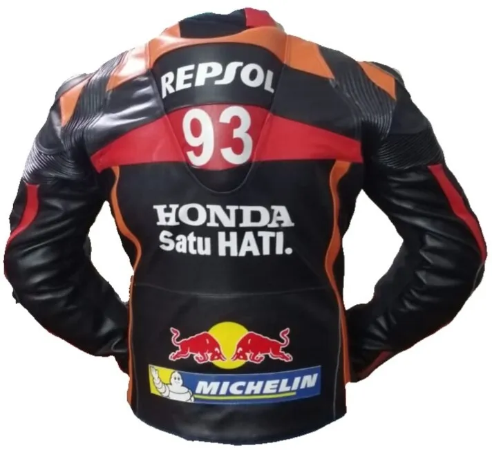 Honda Repsol Moto Gp Racing Jacket Black Orange Back