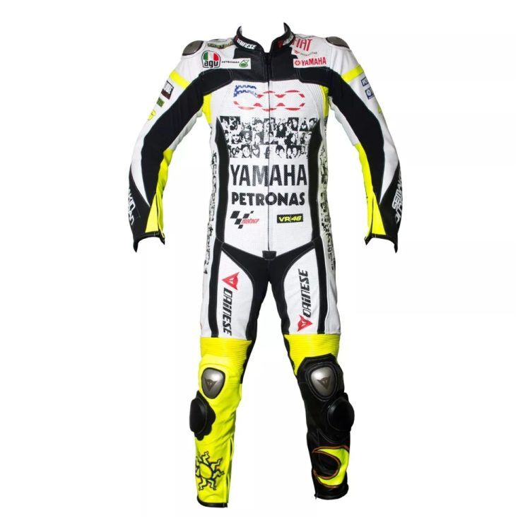 Yamaha Petronas VR 46 Moto Gp Suit White Black Yellow Front