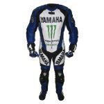 Yamaha Monster Energy Motorcycle Leather Racing Suit Blue White Front