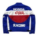 Honda CBR Motorcycle Racing Jacket Blue White Maroon Back