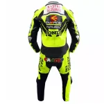 Honda Motorbike Leather Racing Suit Yellow Black Back