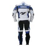 Yamaha R1 Motorcycle Leather Racing Suit White Blue Black Back