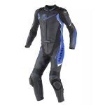 Suzuki Hayabusa Motorcycle Leather Racing Suit Black Blue Front