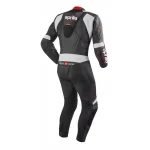 Aprilia Motorcycle Leather Racing Suit Black Gray Back