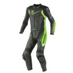 Suzuki Hayabusa Motorcycle Leather Racing Suit Black Green Front