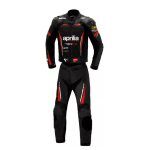 Aprilia RSV4 Moto Gp Leather Racing Suit Black Red White Front