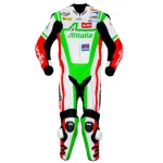Aprilia Custom Motorbike Racing Suit White Green Red Front