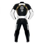 Yamaha Motorcycle Leather Racing Suit Black Gold White Back