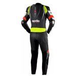 Aprilia Racing RSV4 motorbike suit black white red green back