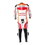 Honda Repsol Motorcycle Leather Racing Suit Orange White Red Black Back